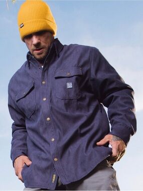 Dixxon men’s Erie faux suede jacket with plaid lining size large